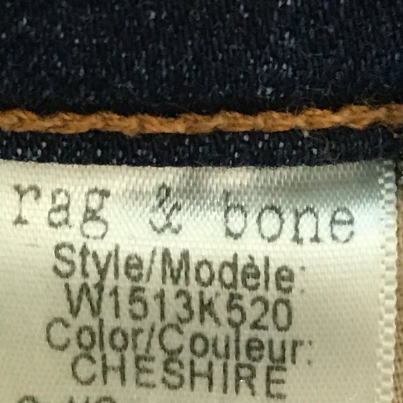 Rag & Bone High Rise Skinny Jeans Women 27 Blue Distressed Dark Wash Stretch - Picture 11 of 13